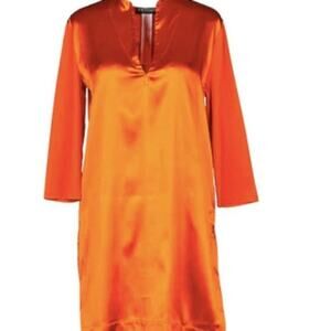 Twinset Satin Jersey Dress with wide sleeves orange L